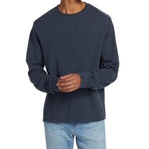 FRAME Sweater Mens Small Dark Gray Pullover DUO FOLD CREW Sweatshirt $138